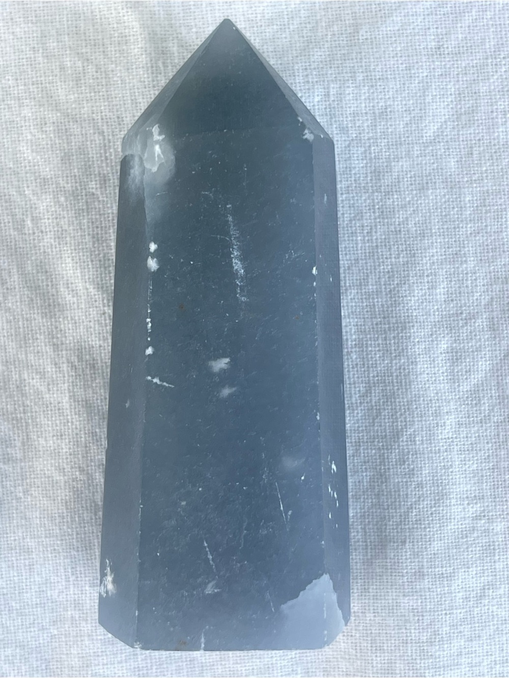 Blue Anhydrite Crystal Point Tower - Picture 2 of 3